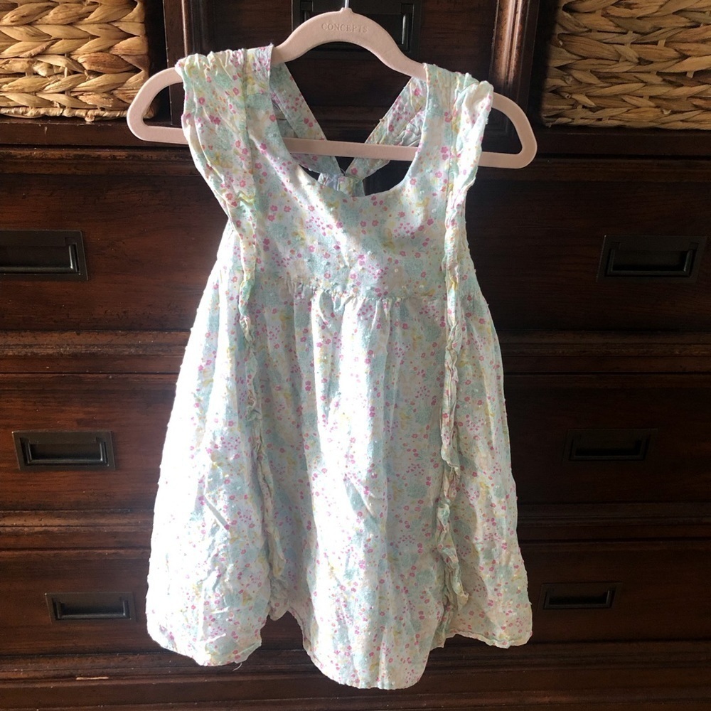 Shabby Chic white floral easter dress in size 6